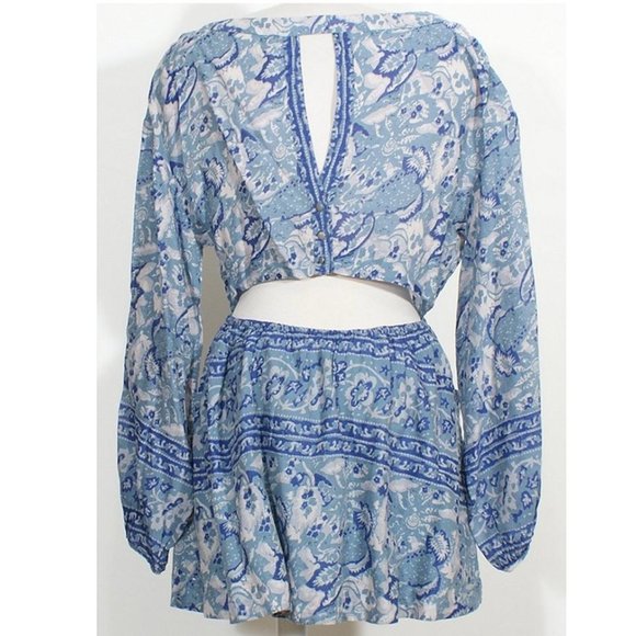 Free People | Women's Blue Cutout Back Tunic Dress| Small - Picture 9 of 11